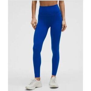 Lululemon Fast And Free 7/8 Tights II Leggings Royal Blue Women's Size 14